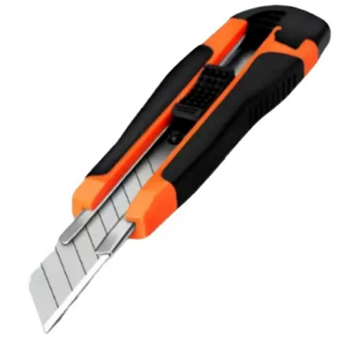 Safety retracting mini office paper cutter utility knife with 9mm blade